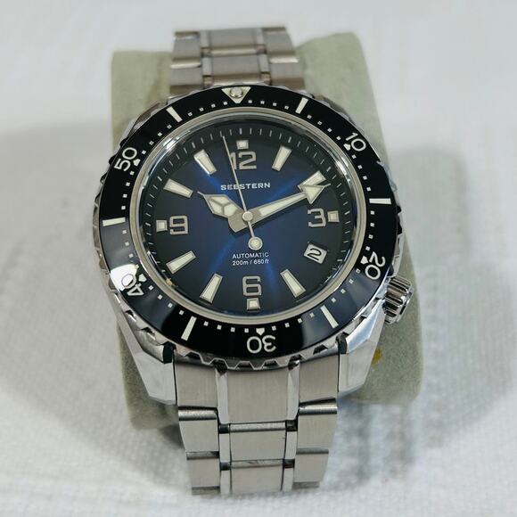 Men's Blue and Silver Watch - Picture 2 of 12